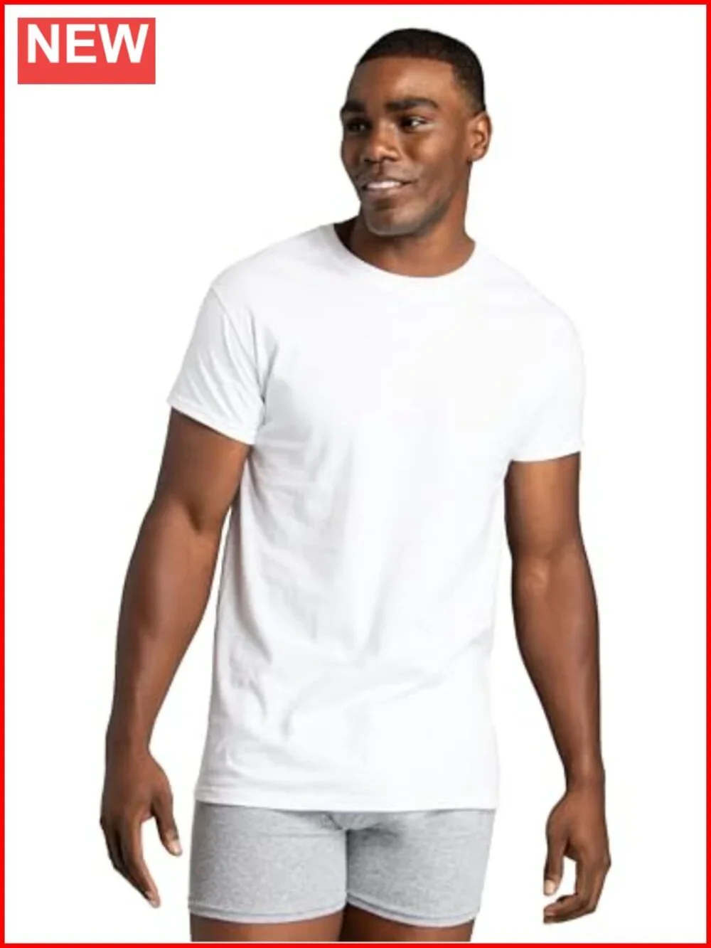 Men's Moisture Wicking Crew Undershirts, Tag Free, 6 Pack